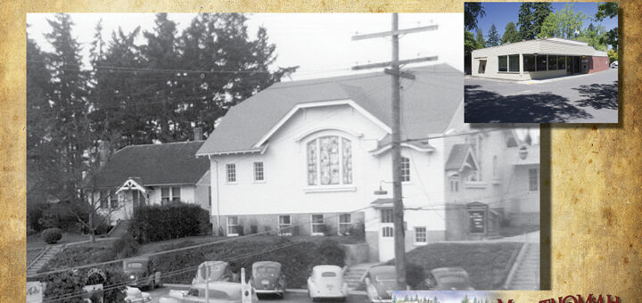 Then and now photos of a church now bank